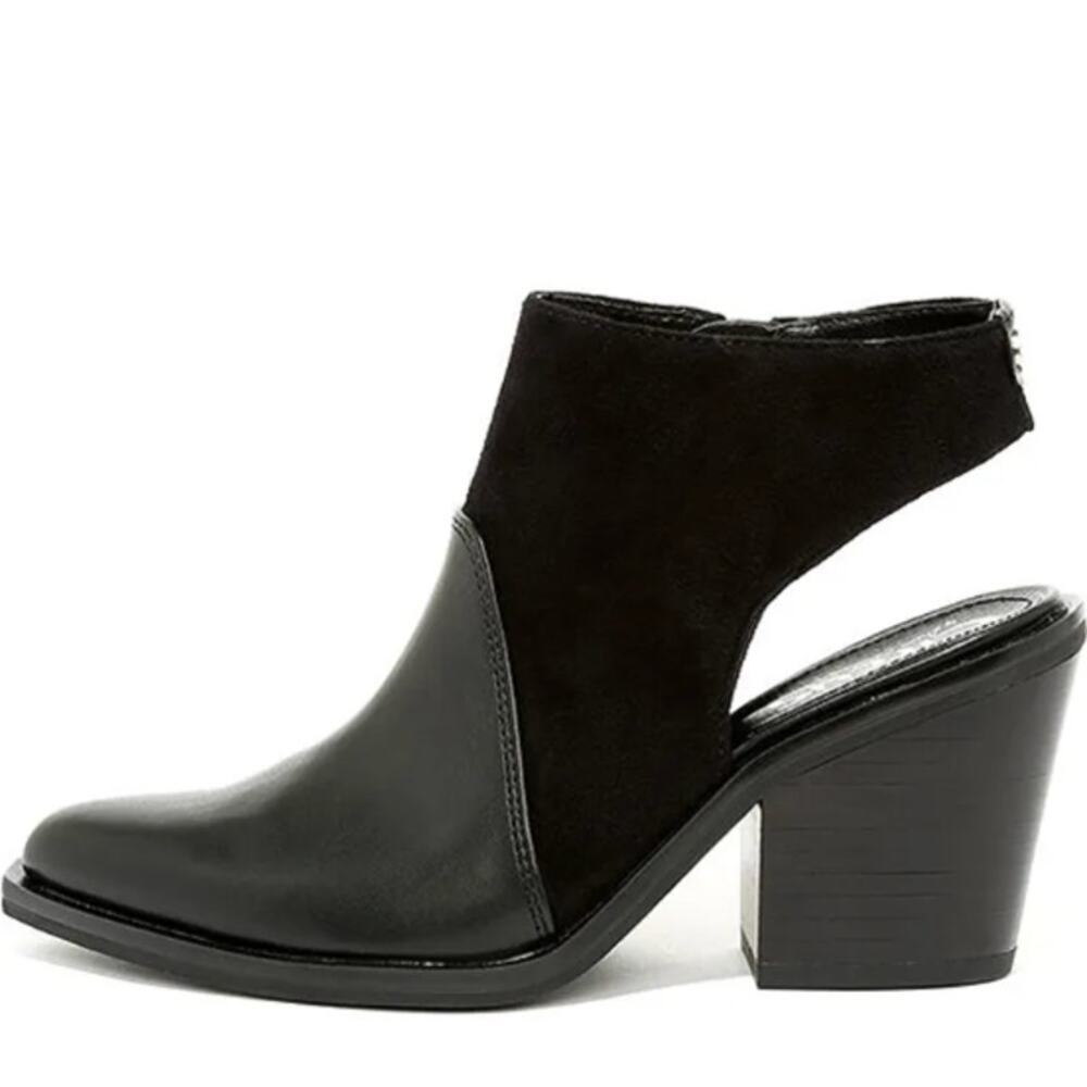 Sam Edelman Circus Carly Cut Out Boots 9 Black Ankle Booties Western Heel